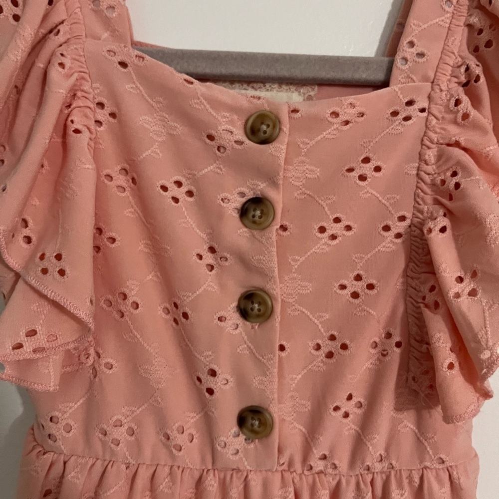 Pink Ruffled Kids Dress - Picture 2 of 4